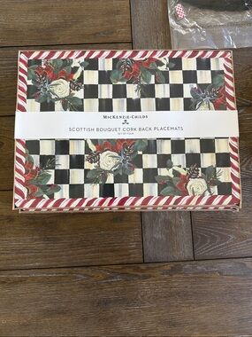 MacKenzie-Childs Scottish Bouquet Cork Back Placemats (Set of 4